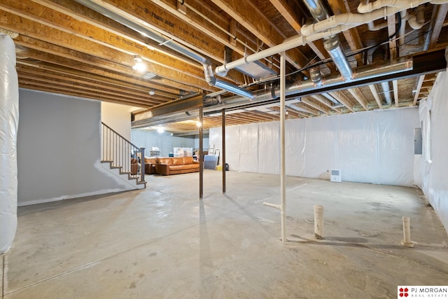 21034 X St, Omaha, NE 68022 - unfinished basement featuring stairway