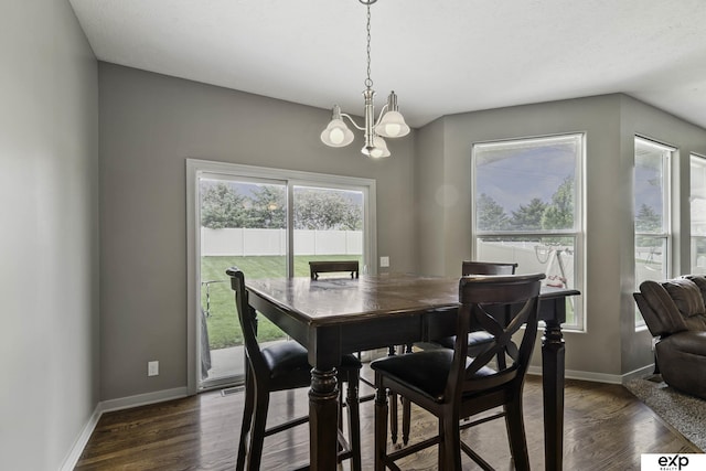 6015 S 193rd St, Omaha, NE 68135 - dining area featuring a chandelier and dark wood-style flooring