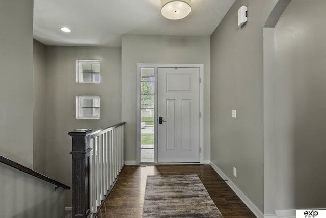 6015 S 193rd St, Omaha, NE 68135 - entrance foyer with baseboards and dark wood-style floors