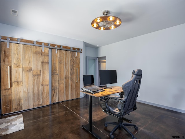 201 Bellevue Blvd N, Bellevue, NE 68005 - office area with a barn door and finished concrete flooring