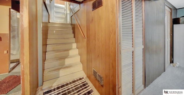 6409 Logan Ave, Lincoln, NE 68507 - staircase with carpet