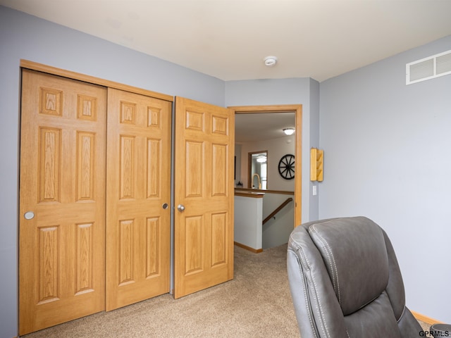 15413 Bondesson St, Bennington, NE 68007 - home office featuring light carpet and a sink