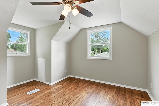 3207 S 121st St, Omaha, NE 68144 - bonus room with wood finished floors, ceiling fan, and lofted ceiling