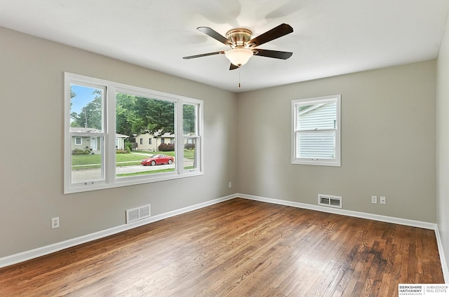3207 S 121st St, Omaha, NE 68144 - unfurnished room featuring hardwood / wood-style flooring and ceiling fan