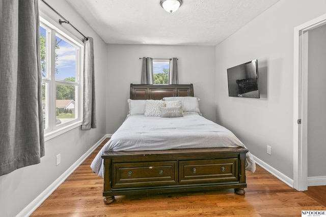 2705 Margo St, Bellevue, NE 68147 - bedroom with multiple windows, wood finished floors, and a textured ceiling