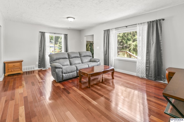 2705 Margo St, Bellevue, NE 68147 - living room featuring hardwood / wood-style floors and a textured ceiling