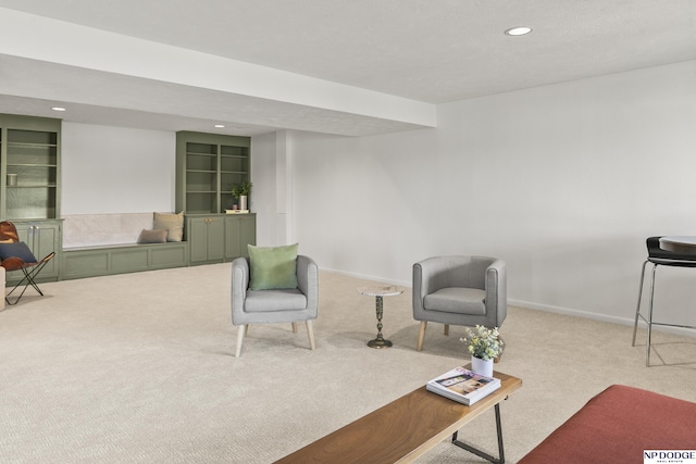 12328 Rose Ln, Omaha, NE 68154 - sitting room featuring carpet and recessed lighting