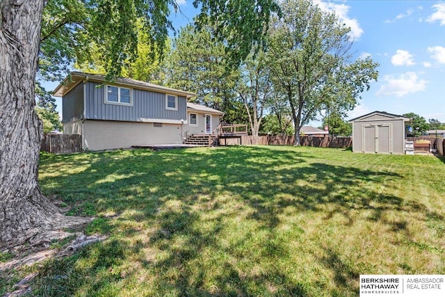 301 Gladys Ave, Yutan, NE 68073 - fenced backyard with a shed