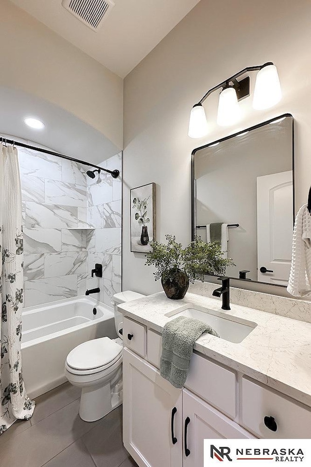 11701 S 119th Ave, Papillion, NE 68046 - full bath with vanity, shower / bath combo with shower curtain, and tile patterned flooring