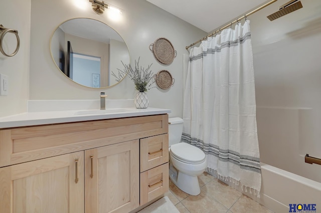 6833 Summerset Ct, Lincoln, NE 68516 - bathroom featuring tile patterned flooring, vanity, and shower / bath combo