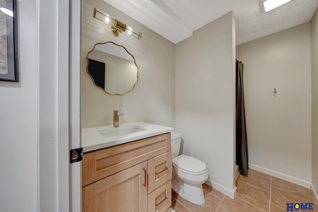 6833 Summerset Ct, Lincoln, NE 68516 - full bathroom with vanity, tile patterned floors, and a shower with curtain