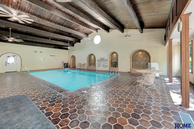 6833 Summerset Ct, Lincoln, NE 68516 - indoor pool with a ceiling fan