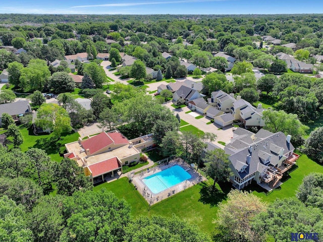 6833 Summerset Ct, Lincoln, NE 68516 - aerial perspective of suburban area with a pool