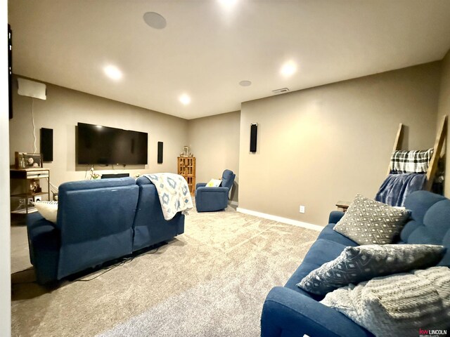 120 Snow Valley Cir, Palmyra, NE 68418 - cinema with carpet and recessed lighting