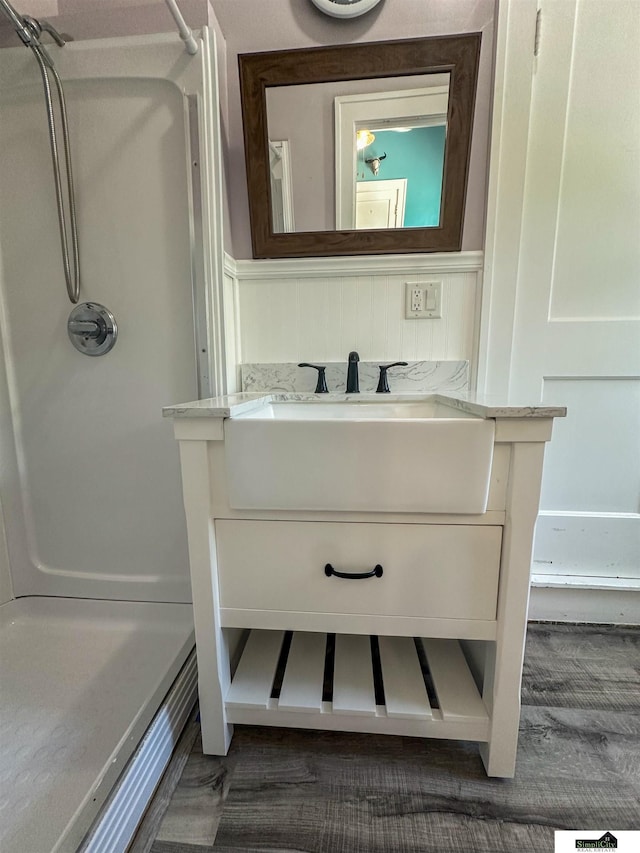 624 A St, Lincoln, NE 68502 - full bath with a shower stall and vanity