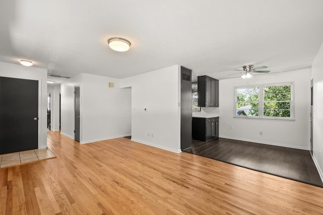 2330 S 90th St, Omaha, NE 68124 - unfurnished living room featuring a ceiling fan and light wood-type flooring