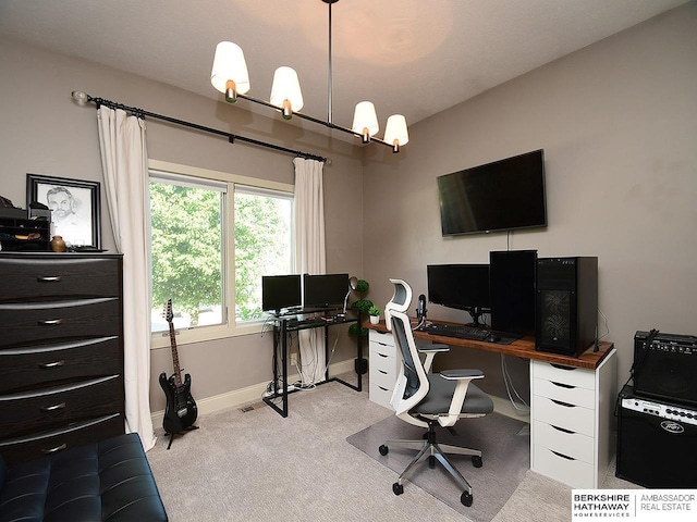 6535 N 157th St, Omaha, NE 68116 - office featuring light carpet and a chandelier