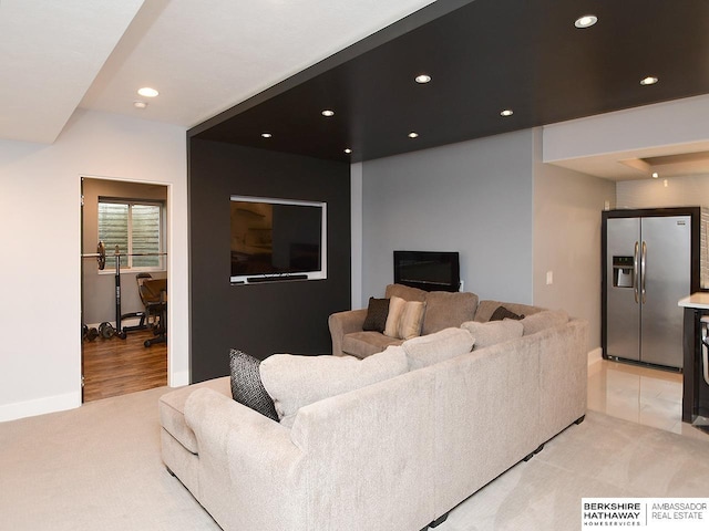 6535 N 157th St, Omaha, NE 68116 - living area featuring recessed lighting and light colored carpet