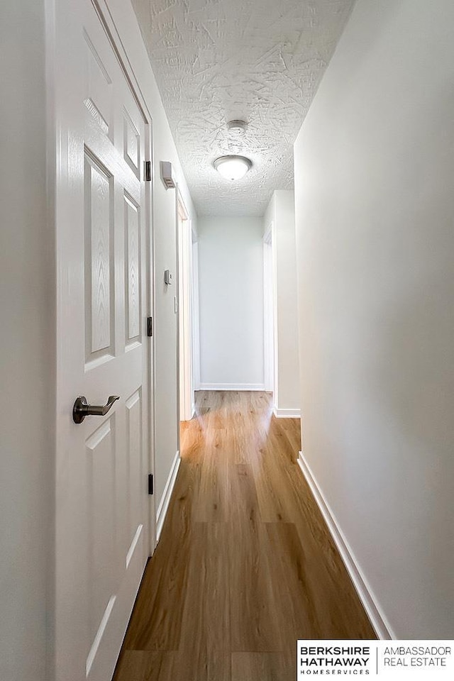 7025 S 41st St, Bellevue, NE 68147 - hallway with wood finished floors and a textured ceiling
