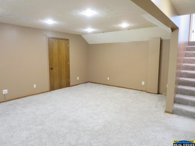 933 N 150th St, Omaha, NE 68154 - finished below grade area with stairs, carpet floors, and recessed lighting