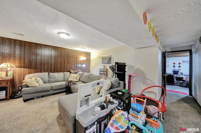 8032 E Avon Ln, Lincoln, NE 68505 - carpeted living area with wood walls