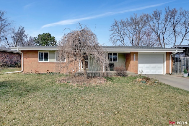 8032 E Avon Ln, Lincoln, NE 68505 - single story home with brick siding, a garage, a front lawn, driveway, and a porch