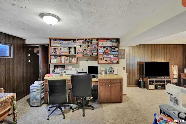 8032 E Avon Ln, Lincoln, NE 68505 - home office with wood walls and light colored carpet