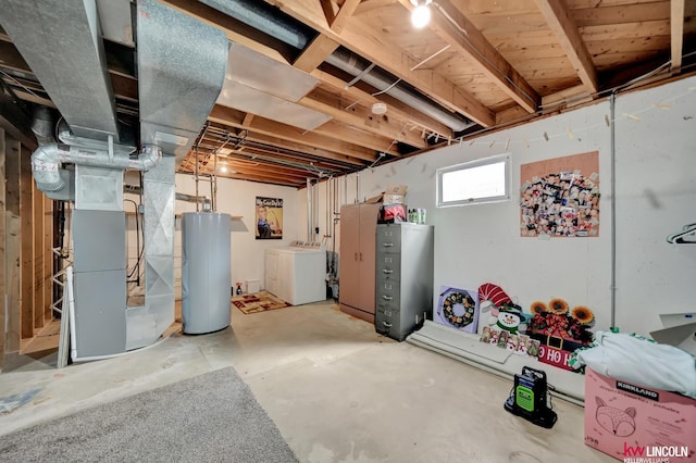 8032 E Avon Ln, Lincoln, NE 68505 - below grade area featuring water heater, washer and dryer, and heating unit