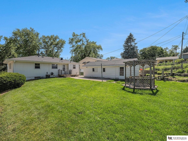 9418 Meredith Ave, Omaha, NE 68134 - back of property with a pergola, a yard, and a patio area