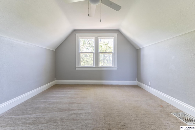 6316 Spencer St, Omaha, NE 68104 - bonus room featuring ceiling fan, lofted ceiling, and carpet floors