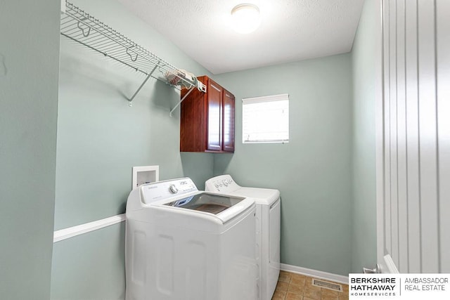 14210 Potter Pkwy, Omaha, NE 68142 - washroom with washing machine and clothes dryer and cabinet space