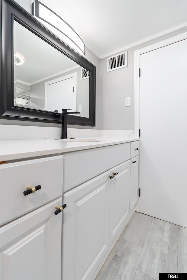 12529 C St, Omaha, NE 68144 - bathroom featuring vanity and wood finished floors