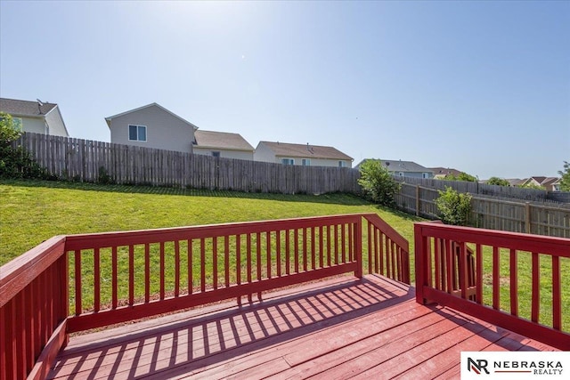 6961 N 89th Ave, Omaha, NE 68122 - wooden terrace with a fenced backyard