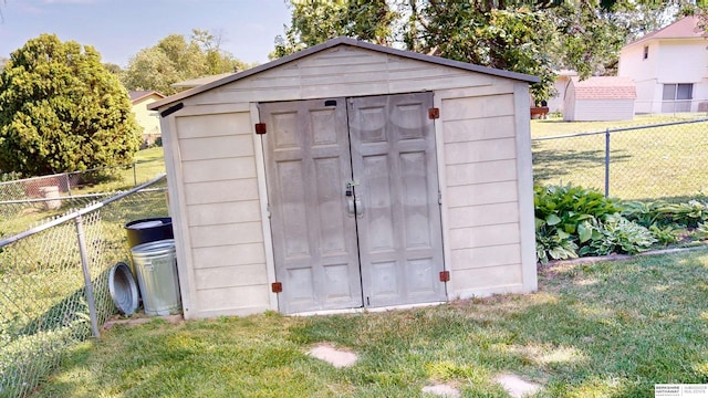 10912 V St, Omaha, NE 68137 - view of shed with a fenced backyard