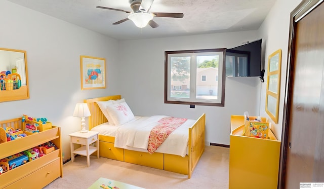10912 V St, Omaha, NE 68137 - bedroom with light carpet and ceiling fan