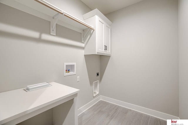 5608 N 212th St, Elkhorn, NE 68022 - laundry area featuring light wood-style flooring, washer hookup, hookup for an electric dryer, and cabinet space