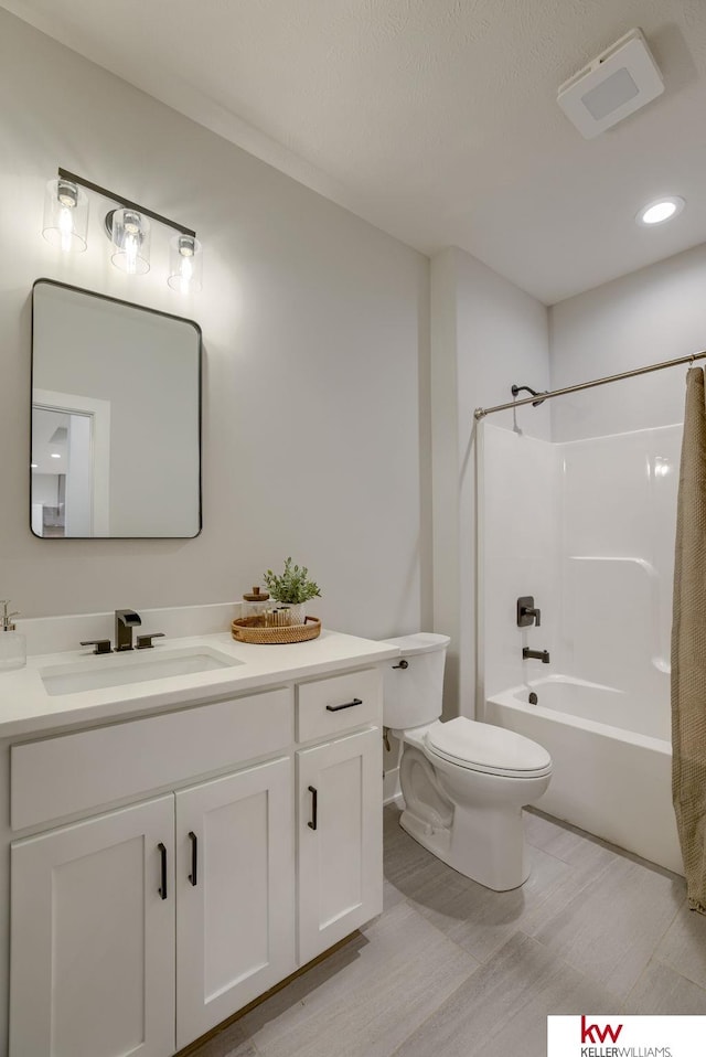 5608 N 212th St, Elkhorn, NE 68022 - full bathroom featuring vanity, shower / tub combo, and wood finished floors
