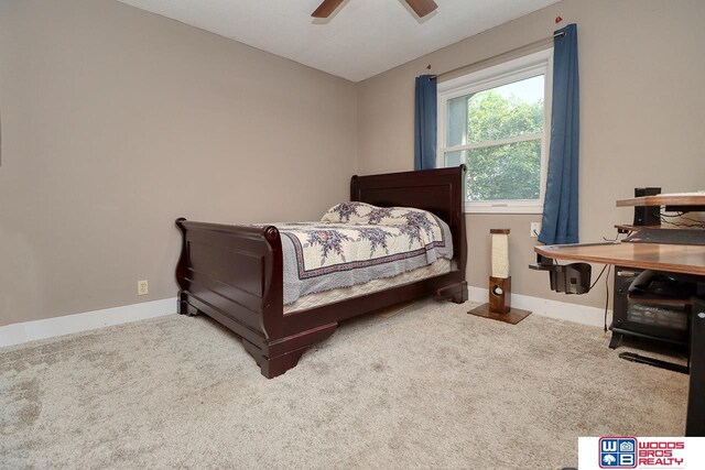 5951 Oakridge Dr, Lincoln, NE 68516 - bedroom featuring carpet floors and a ceiling fan