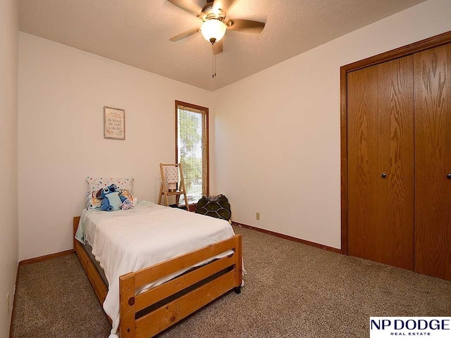 724 N 155th Ave, Omaha, NE 68154 - bedroom featuring carpet flooring, a ceiling fan, and a closet