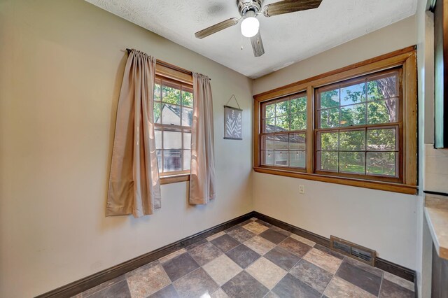 4415 S St, Lincoln, NE 68506 - empty room with dark stone finish floors and ceiling fan