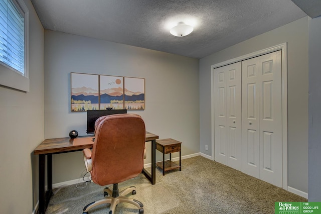 11122 Jefferson St, Omaha, NE 68137 - home office featuring a textured ceiling and carpet floors