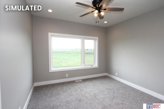 941 N 104th St, Lincoln, NE 68527 - carpeted empty room featuring ceiling fan and recessed lighting