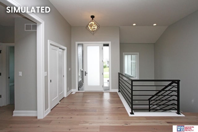 941 N 104th St, Lincoln, NE 68527 - entryway with wood finished floors and recessed lighting