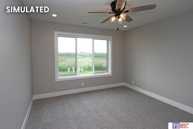 941 N 104th St, Lincoln, NE 68527 - unfurnished room featuring carpet, ceiling fan, and recessed lighting