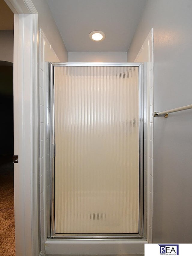 1312 N 148th Plz, Omaha, NE 68154 - bathroom featuring a shower stall and recessed lighting