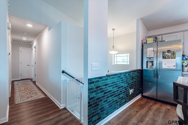 7794 N 88th St, Omaha, NE 68122 - corridor with an upstairs landing and dark wood-style floors