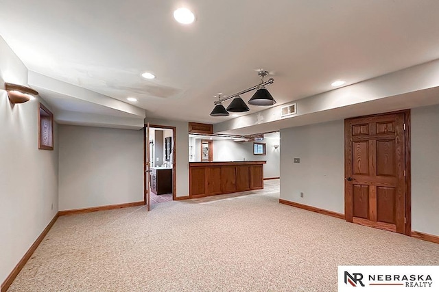 437 S 90th St, Omaha, NE 68114 - finished basement with light carpet and recessed lighting