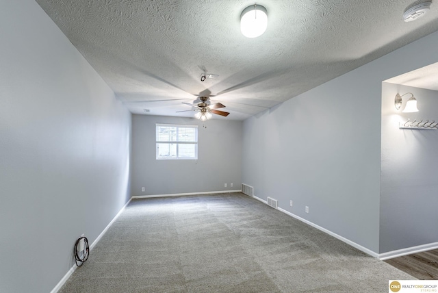 18653 Borman St, Omaha, NE 68135 - unfurnished room featuring a ceiling fan, a textured ceiling, carpet flooring, and a smoke detector