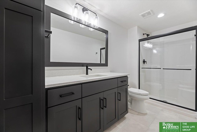 5721 N 197th Ave, Omaha, NE 68022 - bathroom with a stall shower, vanity, and tile patterned flooring