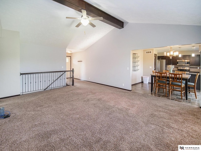 1809 SW Derek Ave, Lincoln, NE 68522 - carpeted living area featuring ceiling fan and a chandelier